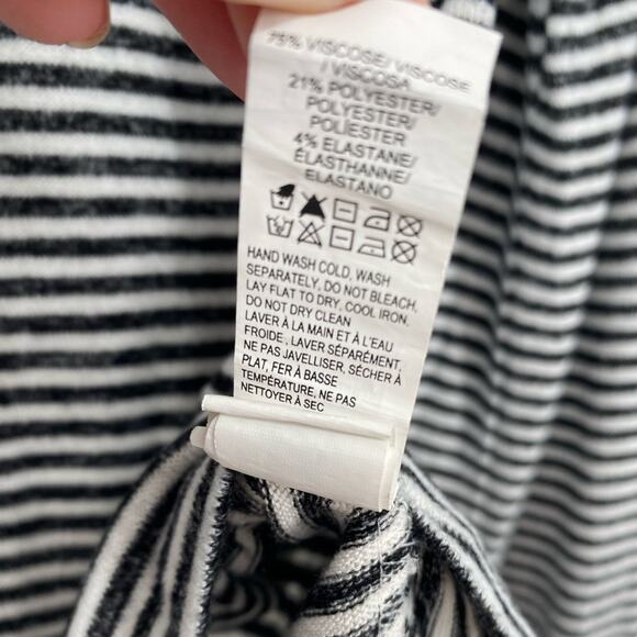 Lucky Brand Women’s Top Cowl Neck Stripes Oversized Classic Drawstring XS - Picture 6 of 8